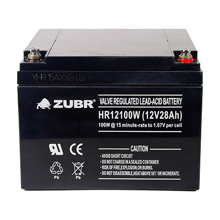 Аккумулятор ZUBR HR12-100W 12V28Ah