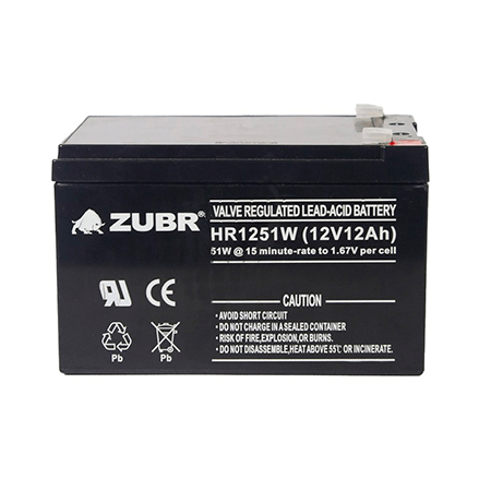 Аккумулятор ZUBR HR12-51W 12V12Ah