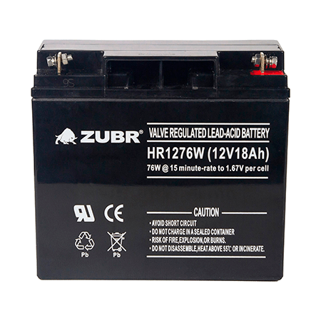 Аккумулятор ZUBR HR12-76W 12V18Ah