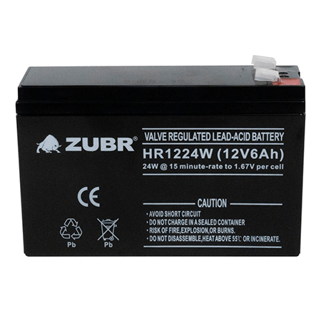 Аккумулятор ZUBR HR12-24W 12V6Ah